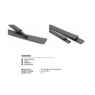 60 mm MAKARON 2/1 - SİYAH