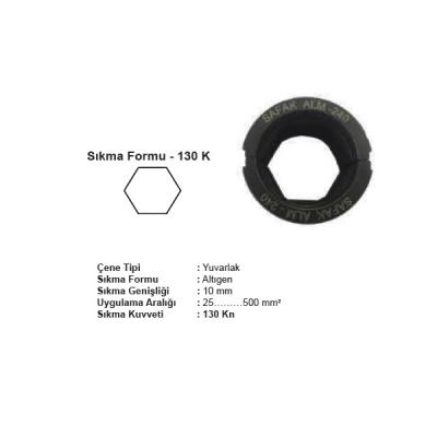 ŞAFAK YUVARLAK 130 kN ÇENE TAKIMI (ALÜMİNYUM) 185mm2