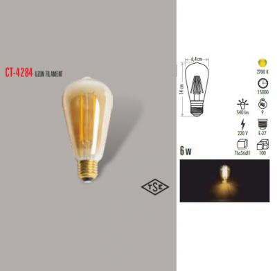 6W UZUN FILAMENT AMPUL