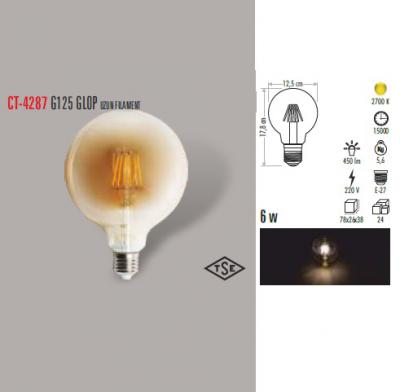 6W G125 GLOP UZUN FILAMENT AMPUL