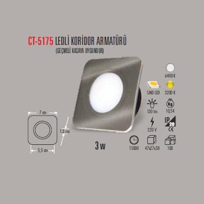 3W LEDLİ KORİDOR ARMATÜRÜ (GEÇMELİ KASAYA UYGUNDUR)