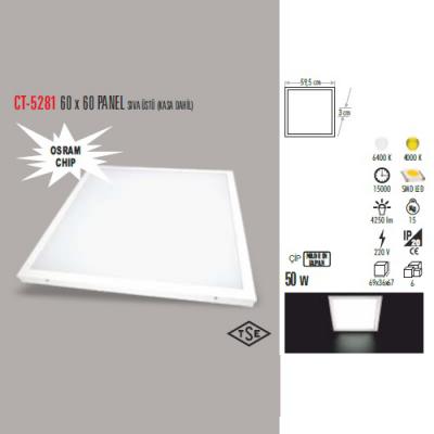 50W 60 x 60 PANEL SIVAÜSTÜ (KASA DAHİL)