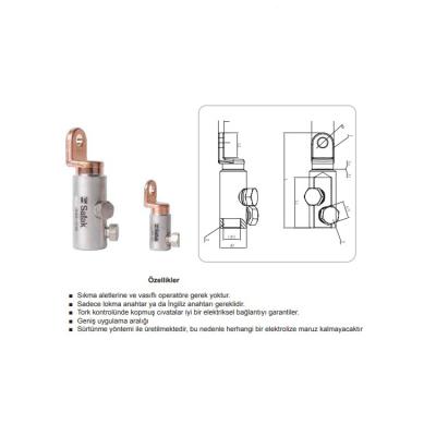 50-95 M8 TEK VİDALI BİMETAL KABLO PABUCU (ALÇAK GERİLİM)