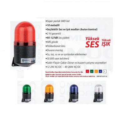 ÜNİVERSAL IŞIKLI KORNA 40-260V AC/DC