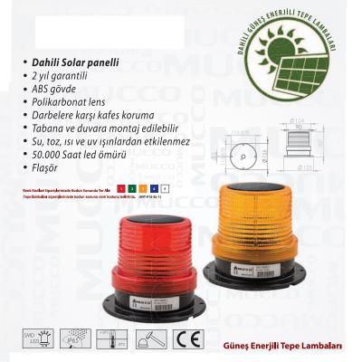 GÜNEŞ ENERJİLİ FLAŞÖR TEPE LAMBASI SOLAR PANEL