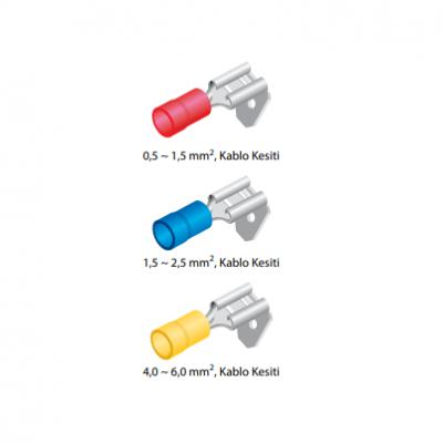0,5-1,5 mm2 0,8x6,4 ERKEK GERİ DÖNÜŞLÜ DİŞİ KABLO